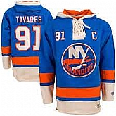 New York Islanders #91 John Tavares Blue All Stitched Hooded Sweatshirt,baseball caps,new era cap wholesale,wholesale hats